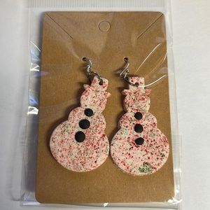 New! Polymer Clay Snowman Earrings